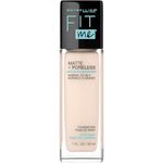 Maybelline New York Fit Me Matte + Poreless Foundation Makeup, Ultra-Lightweight Formula Controls Shine, for Normal to Oily Skin, Fair Ivory, 105, 30 ml