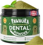Pawaura Dog Teeth Cleaning Powder,Dog Breath Freshener with Probiotics for Targets Tartar & Bad Breath,Dog Dental Powder for Teeth Cleaning of All Breeds,90 Scoop Supply - Made in USA