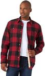 Wrangler Authentics Men's Wrangler Authentics Long Sleeve Jacket Shirt, Red Buffalo, L UK
