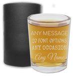 1pk Personalized Etched 73ml Shot Glasses, Custom Tequila Vodka Rum Shooters, Customised Birthday Gifts for Him Her Men Women, Cadeau Homme Femme - Your Text Here