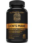 Organic Lion's Mane Mushroom Capsules - Nootropic Mushroom Supplements Formulated With 40% Polysaccharides & >20% Beta-Glucan! Immunomodulating Properties & A Potent Source Of Antioxidants. Supports Memory, Cognition & Brain Health - 60 Capsules