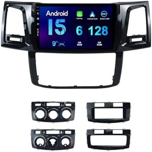MISONDA 9inch IPS 6G+128G Double Din Android 15 Car Stereo Radio Player GPS Navigation for Toyota Hilux 2005-2014 Head Unit Free Camera&Mic DSP Carplay BT AM FM WiFi SWC
