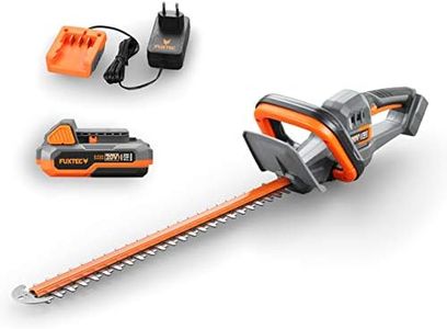 Fuxtec Taille-haie 20V avec Batterie FX-E1HS20 Taille-haie électrique avec Batterie Li-ION 2Ah et Chargeur 1A - Longueur de Coupe 52 cm