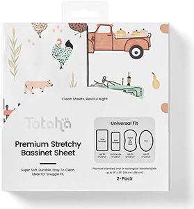 TotAha Premium Stretchy Bassinet Cradle Sheets (2-Pack) -Hypoallergenic, Silky Comfort, Buttery Soft, Calming Effect, All-Season Jersey-Knit Sheets, 32 X 16 X 3'' Halloween Pumpkin