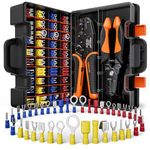 SOMELINE® Insulated Wire Terminal Crimping Tools Kit, Crimping Tool Set with 39 Sizes Wire Crimps Terminal, Crimping Cable lugs Set, Butt Plugs Terminal for 0.34-6mm²(AWG 22-10) Electrical Wire