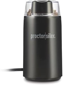 Proctor Silex Electric Coffee Grinder for Beans, Spices and More, Stainless Steel Blades, Makes upto 12 Cups, Black