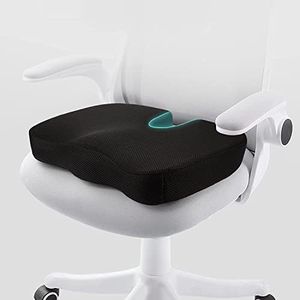 CUSHIO® Coccyx Seat Cushion (High Density) for Tailbone, Sciatica, Hip Lower Back Pain Relief - Cushion for Office or Home Chairs or Wheelchairs (Upto 100KG, Mesh Black)