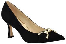 Nine West Women's Jella Pump, Black Suede 001, 11