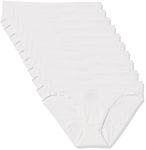 Amazon Essentials Women's Cotton Stretch Bikini Panty, 10 Pack White, Large