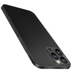 Purluct for iPhone 16 Pro Slim Case,Paper-Thin Transparent Finish Skin Back Case [Non Yellowing] Ultra Protective Cover with Camera Protection 6.3 Inch (Black)