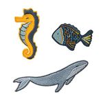 LÄSSIG Textile Stickers Self-Adhesive Iron-On/Textile Woven Sticker Stick On, Sea, Standard Size, Daypack