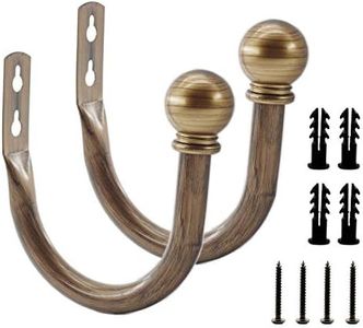 Decorative Curtain Holdbacks,ULIFESTAR Wall Mounted Window Drapery Tiebacks Hooks Drape Holdbacks Holders for Bedroom,Livingroom,Office with Installation Screws (Bronze)