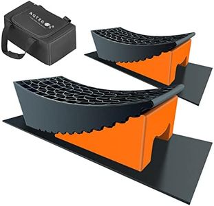 AQTZGOS Camper Level kit Curved RV Level, Curved RV Level with Camper Wheel Stop, Rubber pad and Handbag, Faster Camper Level for Travel Trailer (2-Piece Package)