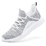 ALEADER Men's Energycloud Slip On Walking Running Shoes Sports Gym Training Ultimate Lightweight White Gray Size 8 US