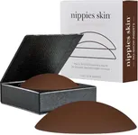 Nippies Non-Adhesive Bra Liner Nipple Covers for Women – Reusable Silicone No-Show Inserts Bra Pad Enhancements with Travel Box - Espresso