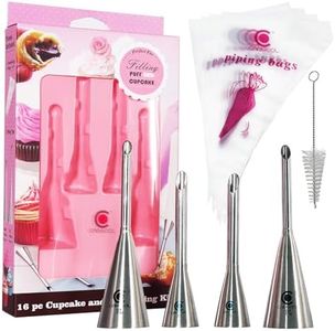 Cupcake Filler Tool and Puff Filling Kit Icing Tips and Piping bags 16-Piece Set