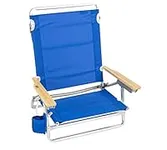 RIO beach Classic 5-Position Lay-Flat Folding Beach Chair, 30.8" x 24.75" x 29.5", Pacific Blue