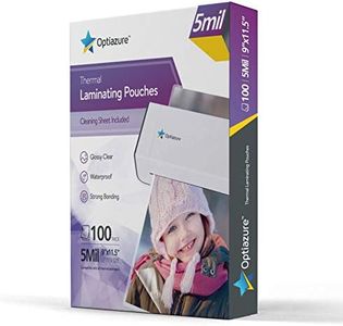 Optiazure Thermal Laminating Pouches 9"x11.5" Inches, 5mil 100Pack, Clear, Letter Size