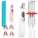 Blackhead Remover Pore Vacuum, Facial Pore Cleanser Pimple Acne Comedone Extractor with 4 Suction Heads Electric Blackhead Suction Tool for Women & Men