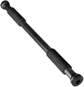 HxG.Barra de dominadas ajustable multifuncional para el marco de puerta o pared, extensible de 62 a 100 cm, color negro y soporta hasta 100 kg de peso. Tu casa es tu gimnasio. (Negro)