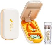 Pill Cutter | Best Pill Cutter for Small or Large Pills | Design in The USA| Cuts Vitamins | Pill Splitter with Crystal Acrylic Pill Box