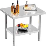 YITAHOME Stainless Steel Table, 30" X 24" Work Table, 2 Shelves Metal Table Prep Table for Home Kitchen Restaurant Garage Warehouse Outdoor
