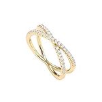 PAVOI 14K Gold Plated X Ring CZ Sim