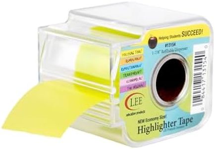 Lee Products Removable Wide Highlighter Note Tape with Dispenser, 1-7/8 X 393 in, Yellow (13150)