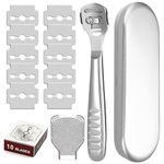 Stainless Steel Pedicure Foot File, Professional Callus Remover for Dry and Wet Feet, Hard Skin Remover, Foot Rasp Kit for Soft & Smooth Heels Argent