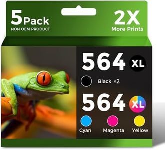 Ankink Remanufactured 564 Ink Cartridges 564XL Combo Pack for HP Printers DeskJet 3500 OfficeJet 4620 PhotoSmart 5510 5520 6510 6520 7510 7520 B8550 C6300 D5400 D7560 (Black Cyan Magenta Yellow, 5PK)