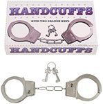 Navoys Kids Metal Hand Cuffs, Fancy Dress Police Accessory, SWAT Handcuffs for Pretend Fun Play, Fits Adults and Children (1), Silver