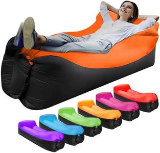 LONGJIN Inflatable Lounger Air Sofa Hammock, Inflatable Couch for Camping, Perfect for Beach Chair Waterproof Anti-Air Leaking Pouch Couch Air Chair for Outdoor, Beach, Hiking (Orange)