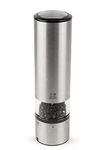 Peugeot - Elis Sense u'Select Electric Pepper Mill - Adjustable Grinder - Battery Powered - Blue LED Light, Stainless Steel, 20 cm