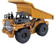 Lenoxx Remote Controlled Dump Truck for Kids - Premium Die-Cast 4 Wheel Garbage Truck Construction Vehicle Toy for Children - Light Effects & Lifting Back