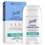 Secret Clinical Antiperspirant Deodorant for Women, 72HR Sweat & Odor Protection, Hyaluronic Acid, Soft Solid, Free&Sensitive, 45g