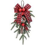 Christmas Teardrop Swag,Stair Swag Christmas Swag Garland Winter Garland Christmas Decorations for Stairs Arch Mailbox Fireplace Table Deco(45x25cm)