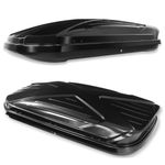 Car Roof Box, 450L Capacity Extra-Large Hard Roof Cargo Carrier with Security Keys & Dual Side Opening, Waterproof Rooftop Luggage Storage Box for Car, SUV, Van, Fits Most Cars (Black)