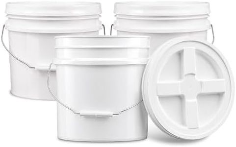 ePackageSupply 3.5 Gallon Bucket with Lid - Food Grade Bucket with Airtight Gamma Seal Screw-On Lid, 90 Mil Heavy Duty HDPE Plastic, BPA Free, for Bulk Food Storage, Made in USA - White, 3 Packs