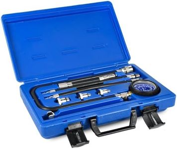 PESIKO Engine Compression Tester Kit | 0-300 psi/20.7 Bar | Cylinder Compression Gauge, Multi-Size Spark Plug Adapters for Gasoline Engines