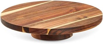 Juvale Round Acacia Wood Cake Stand for Wedding, Wooden Serving Platter for Appetizers and Desserts (12.75 Inches)