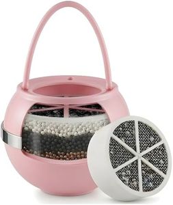 Crystal Quest Bath Ball & Replacement Filter Cartridge Bundle - Water Filter System-Reduce Contaminants for Softer &Smoother Skin-Effortless & Quick Installation|Bundle and Save (Pink)