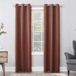 Sun Zero Easton Energy Saving Blackout Grommet Curtain Panel, 40" x 84", Terracotta Orange