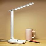 LED Desk Lamp, Dimmable Eye Caring Table Lamp, Adjustable Portable Bedside Reading Lamp with Touch Control, 3 Light Modes x 10 Brightness Levels for Home Office Bedroom Work Study Nails