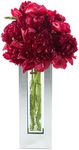 Royal Imports Flower Mirror Glass Vase - 13.5" Tall Rectangle - Decorative Modern Floral Centerpiece Accent for Home Decor Living Room Bathroom, Kitchen, Fireplace, Shelf, Table, Entryway, Wedding