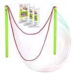 WOWMAZING Giant Bubble Powder Kit: Include Large Bubble Wand and 3 Packet of Big Bubble Powder (Makes 3 Gallons) - Outdoor Toy for Kids, Boys, Girls - Powder Made in USA