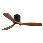 Sofucor Ceiling Fan With Lights 52 Inch Flush Mount Ceiling Fan with Remote Control, Wood Blades Modern Outdoor Ceiling Fan for Bedroom/Farmhouse/Patio/Indoor, Quiet DC Motor