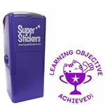 Teacher Stamp, Education Marking Stamp, Reward Stamps for School - Learning Objective Achieved, Impression Size Approx. 23x23 mm, Violet Ink