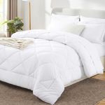 CozyLux Queen Comforter Set White -