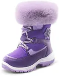 DREAM PAIRS Girls Toddler Snow Boots Slip Resistant Faux Fur Lined Mid Calf Little Kids Winter Shoes,Size 13 Little Kid,Purple,SDSB2221K