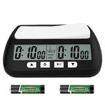 QINFIEY Digital Chess Clock for Board Games - Professional Timer With Bonus Delay Count Down Up Function - Batteries Included
